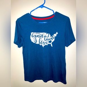 Way To Celebrate! Patriotic Navy Blue T-Shirt - Size M